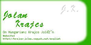 jolan krajcs business card